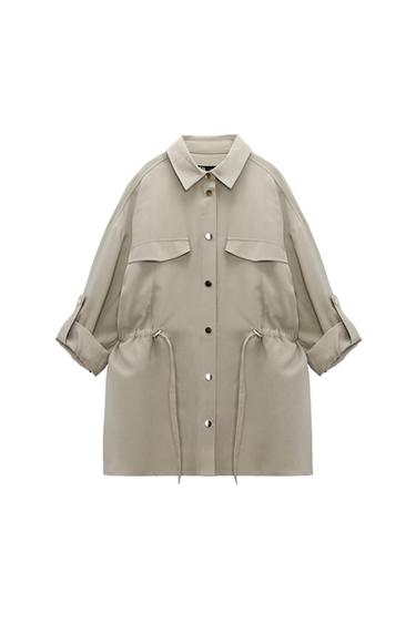 OVERSHIRT WITH DRAWSTRING WAIST
