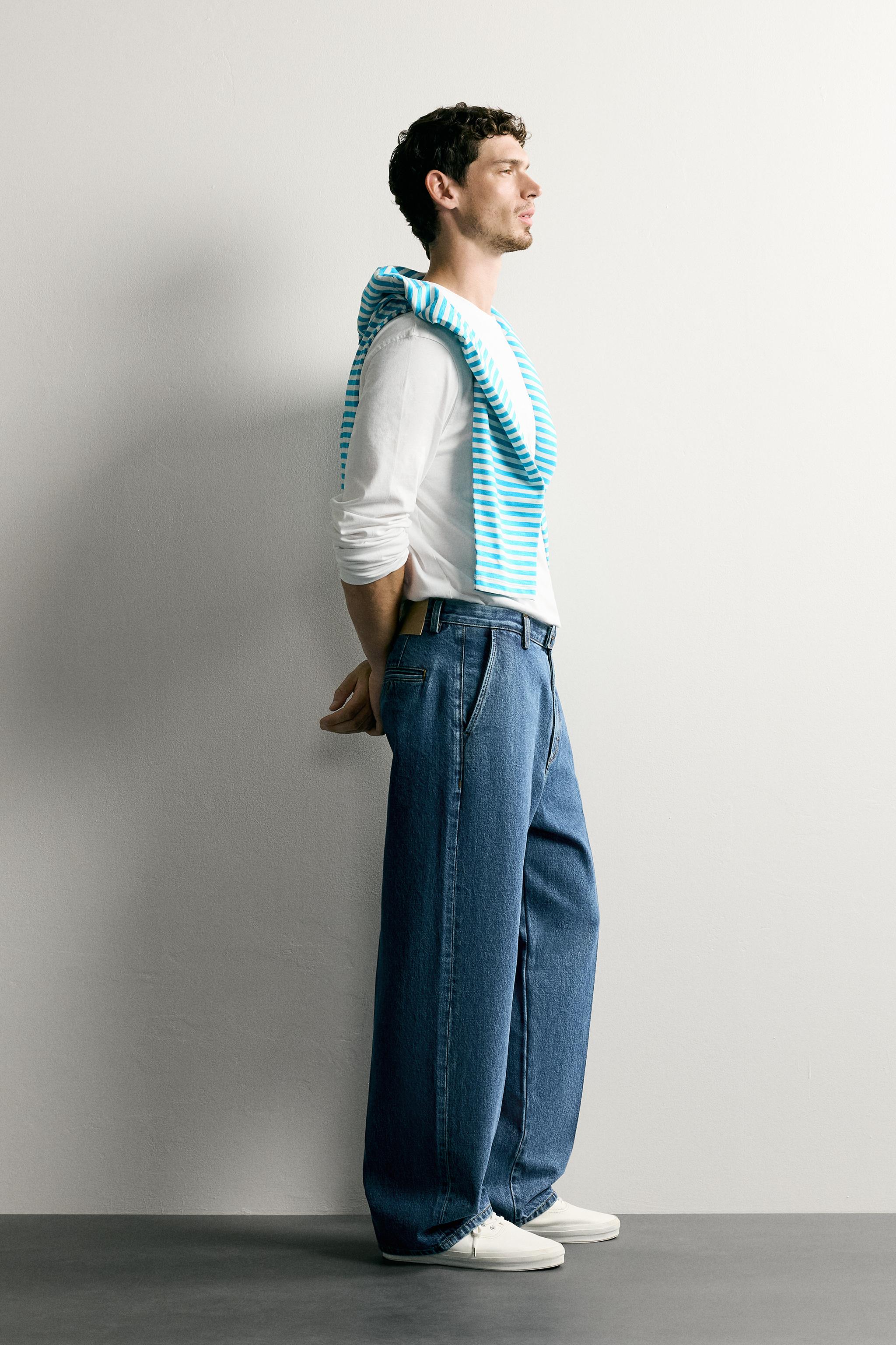 REGULAR FIT DENIM CHINO TROUSERS