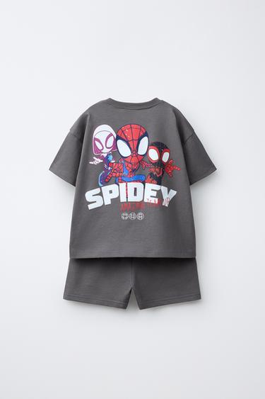 КОМПЛЕКТ ДЖОГГИНГ: ФУТБОЛКА И БЕРМУДЫ SPIDEY © MARVEL — АНТРАЦИТОВО-СЕРЫЙ от Zara