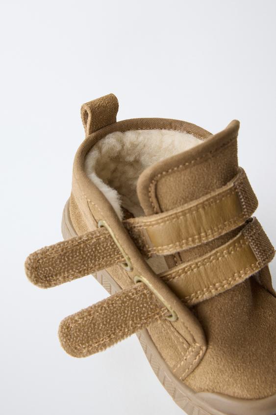 BASKETS MONTANTES BAREFOOT FOURRÉES EN CUIR - Marron de Zara - Image 6