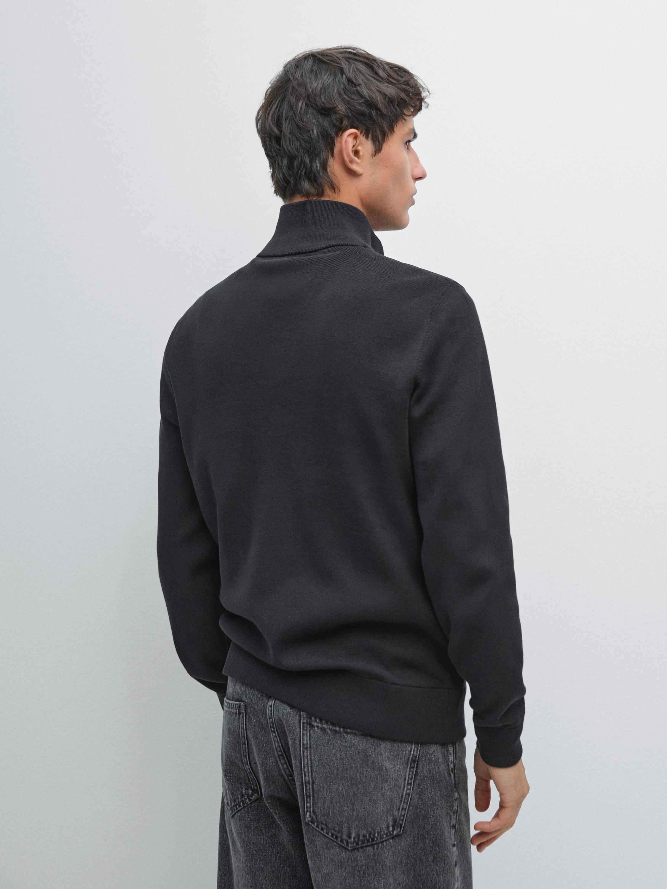 Contrast knit puffer jacket