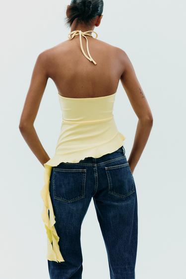 TEXTURED RUFFLE TOP - Yellow by Zara - Image 5