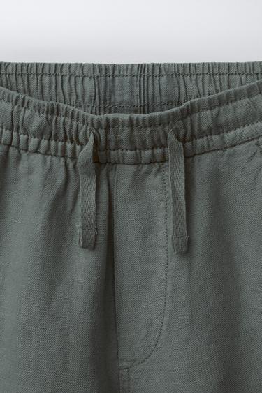 LOOSE-FITTING LINEN BLEND BERMUDA SHORTS - Navy blue by Zara - Image 2