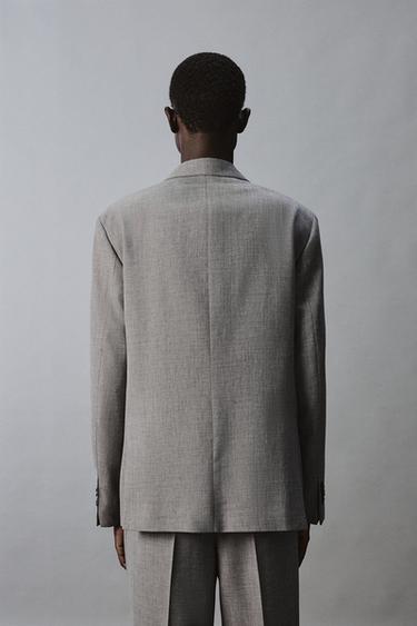 VESTE DE COSTUME SLIM STRUCTURÉE - Gris de Zara - Image 2