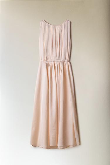 CHEMISE DE NUIT SATIN PLISSÉ - Rose pâle de Zara - Image 5