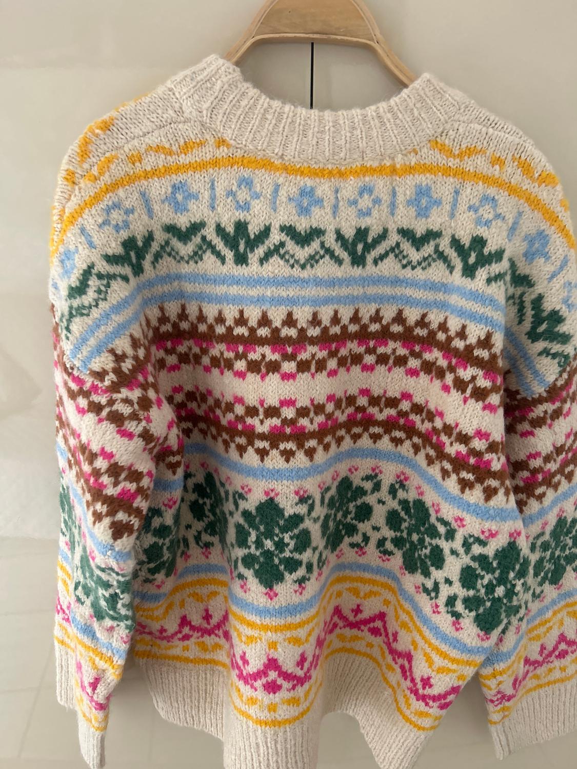 OVERSIZED JACQUARD KNIT SWEATER - Image 4