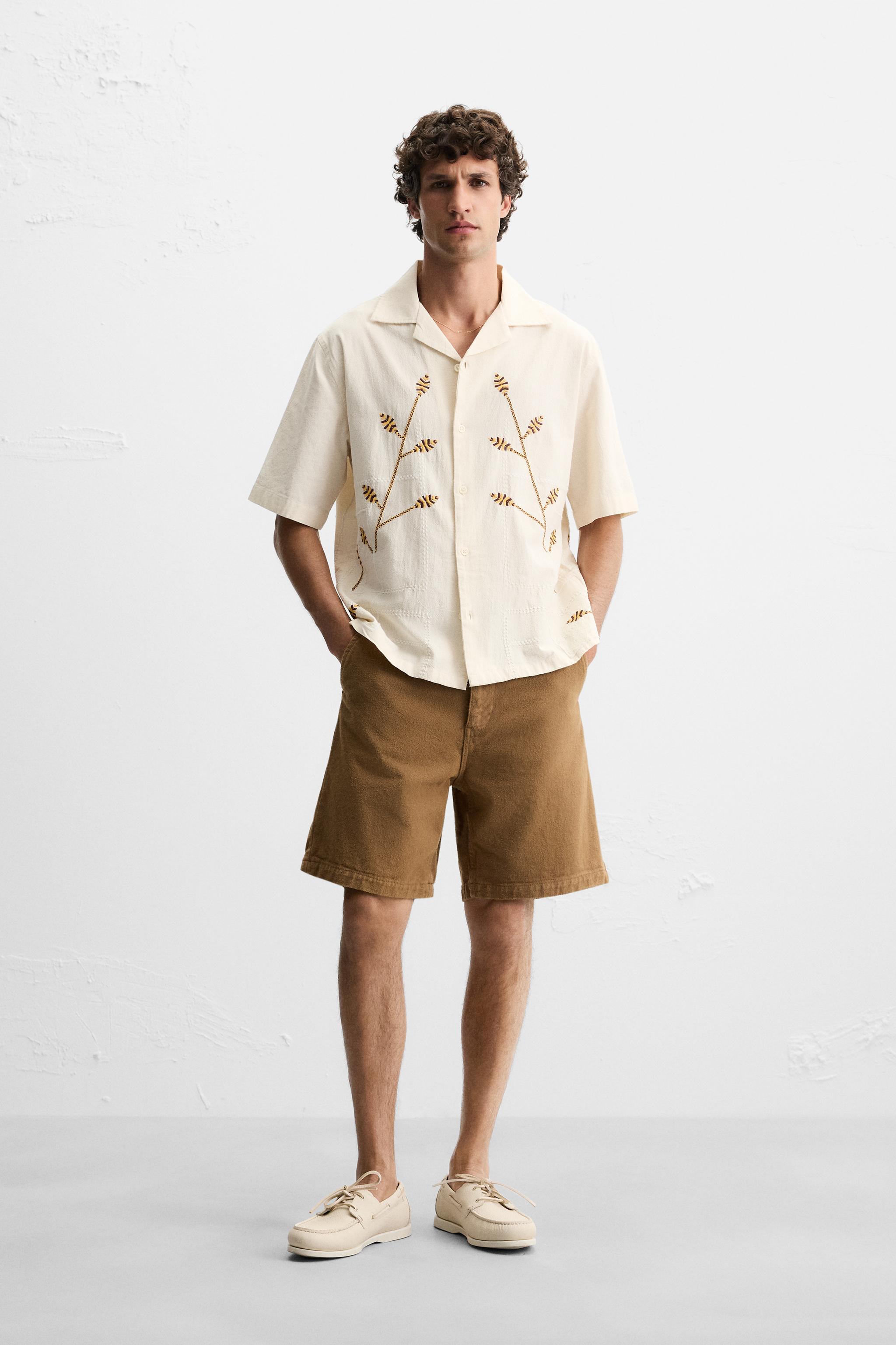 CHEMISE BRODERIES CONTRASTE