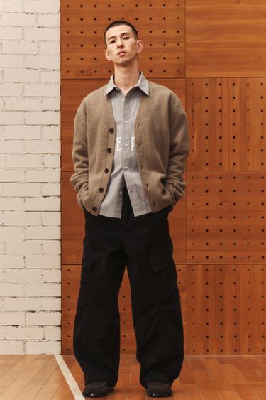 Zara 羊毛喀什米爾開襟衫 AARON LEVINE X ZARA - 棕色 / 暗灰褐色