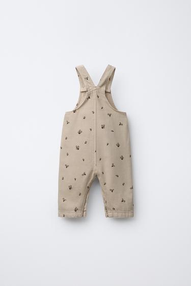 FLORAL TWILL DUNGAREES - Beige by Zara - Image 1