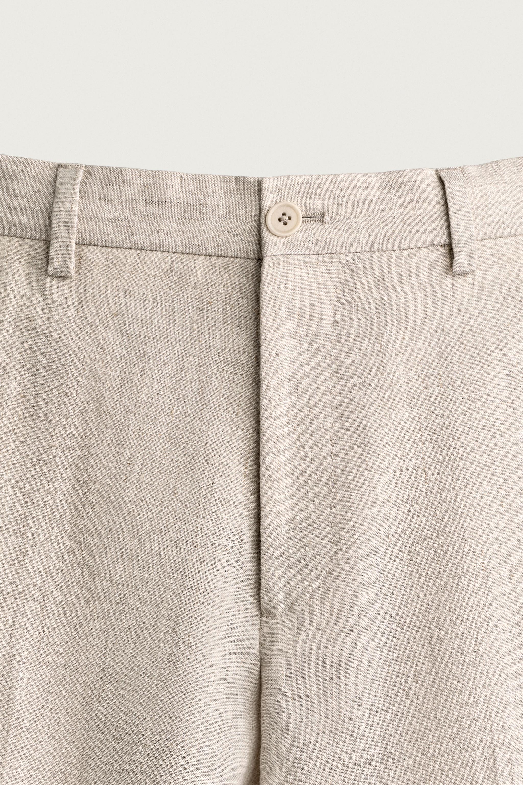 Мужские брюки Zara 100% LINEN SUIT PANTS — фото 9