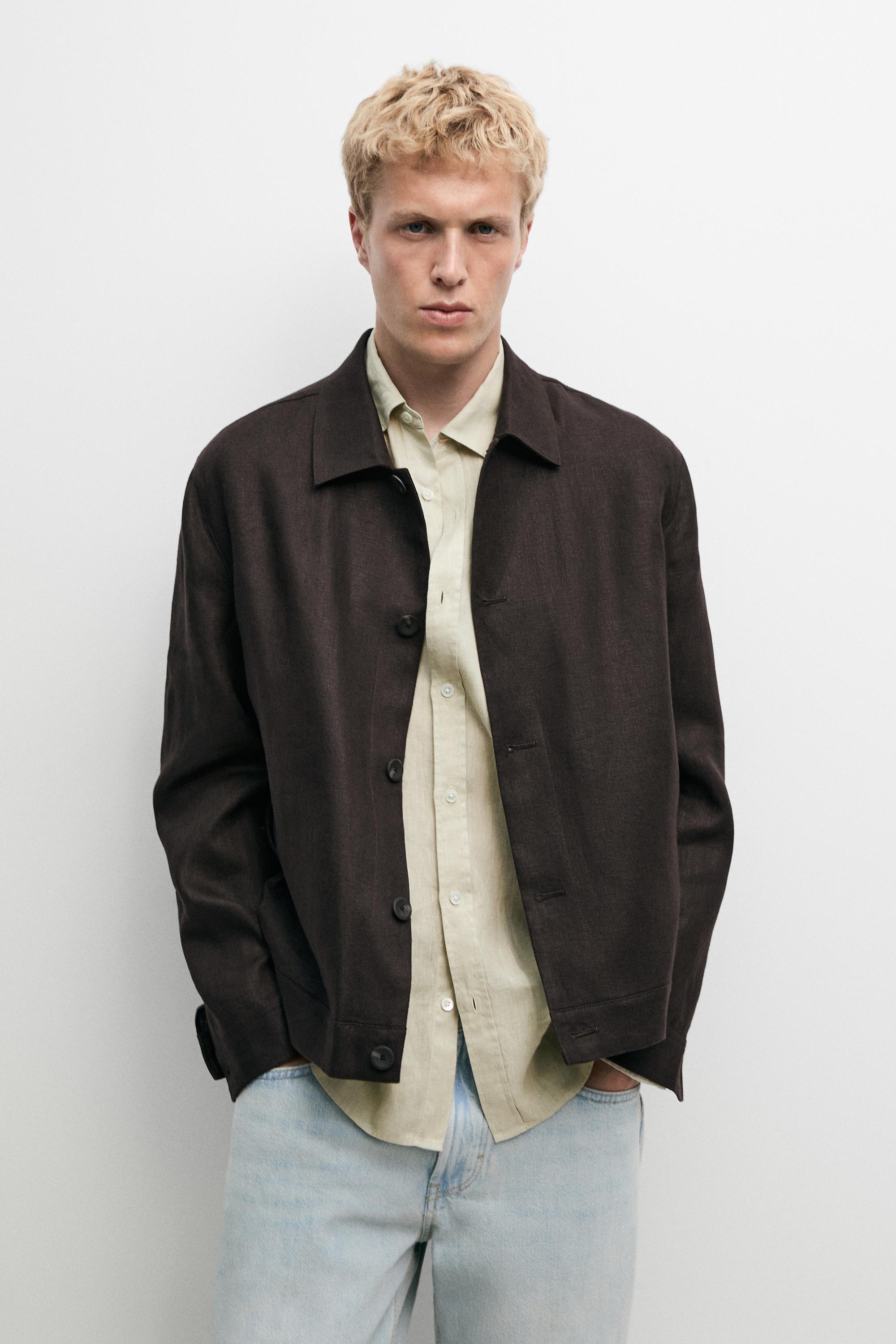 100% linen total look overshirt