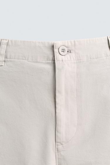 STRAIGHT-LEG TWILL TROUSERS - Stone by Zara - Image 7