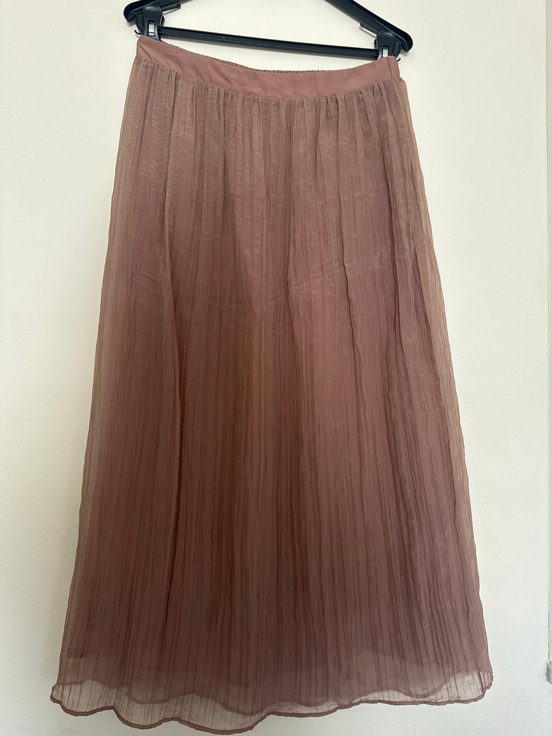 CREASED-EFFECT MIDI SKIRT - Image 3