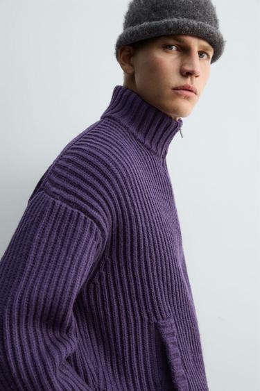 GILET EN MAILLE PERLÉE X SR_A - Violet de Zara - Image 6