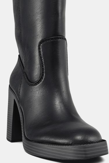 BOTTES HAUTES À TALONS - Noir de Zara - Image 6