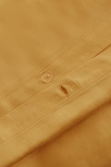 SATEEN FLAT SHEET WITH TRIM (300 THREAD COUNT) - Mustard by Zara - Image 3