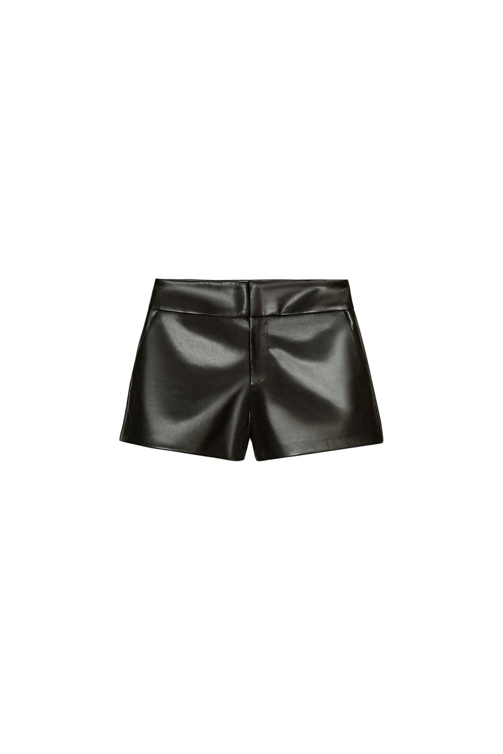FAUX LEATHER MINI SHORTS - image 4