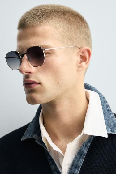 MATTE METAL SUNGLASSES - Matte silver by Zara - Image 1
