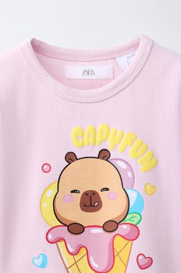 CAPYBARA CAPYFUN © RIBBED T-SHIRT - Pink by Zara - Image 2