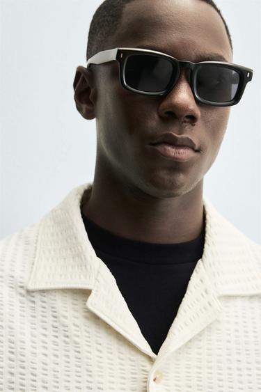 Zara SEERSUCKER COMFORT SHIRT - Ecru