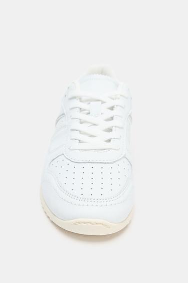 LEATHER TRAINERS - White by Zara - Image 4