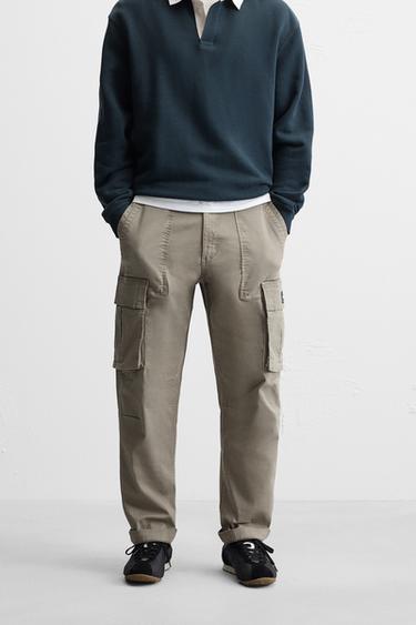 RELAXED FIT CARGO TROUSERS - Mink by Zara