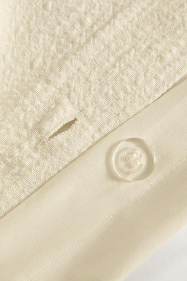 TEXTURED COTTON DUVET COVER - Ecru by Zara