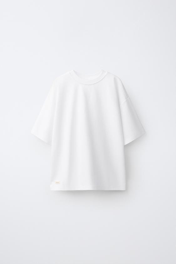 CAMISETA LISA INTERLOCK - Cru-claro da Zara - Imagem 0