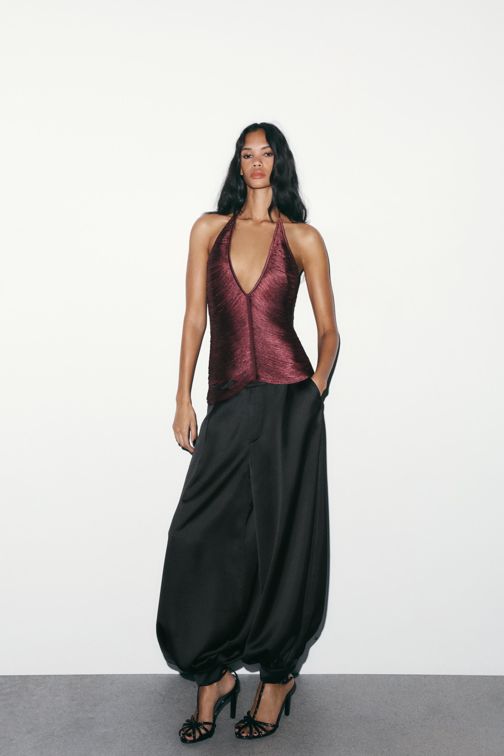 TOP HALTER À FRANGES