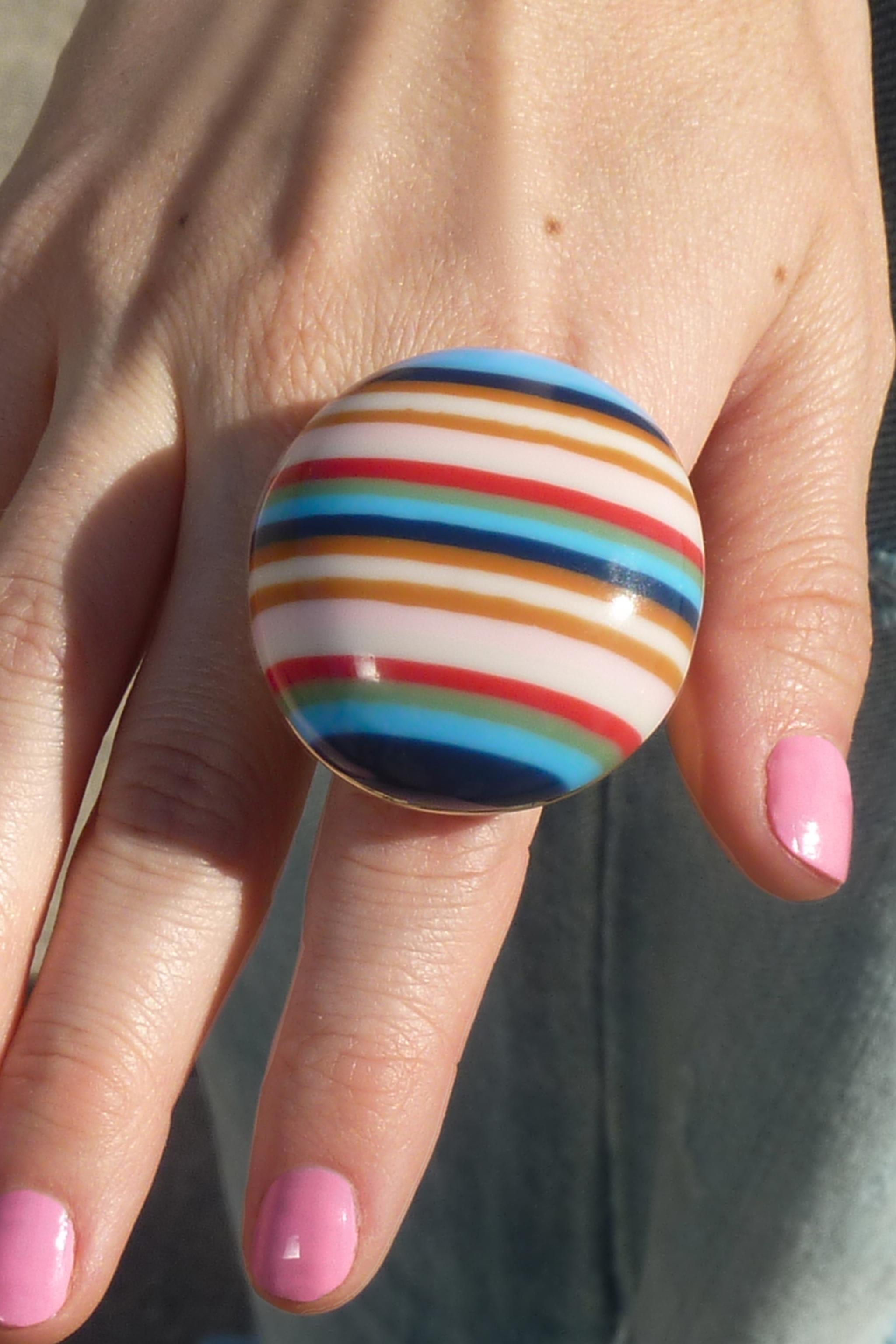 2-PACK RESIN STRIPED RINGS