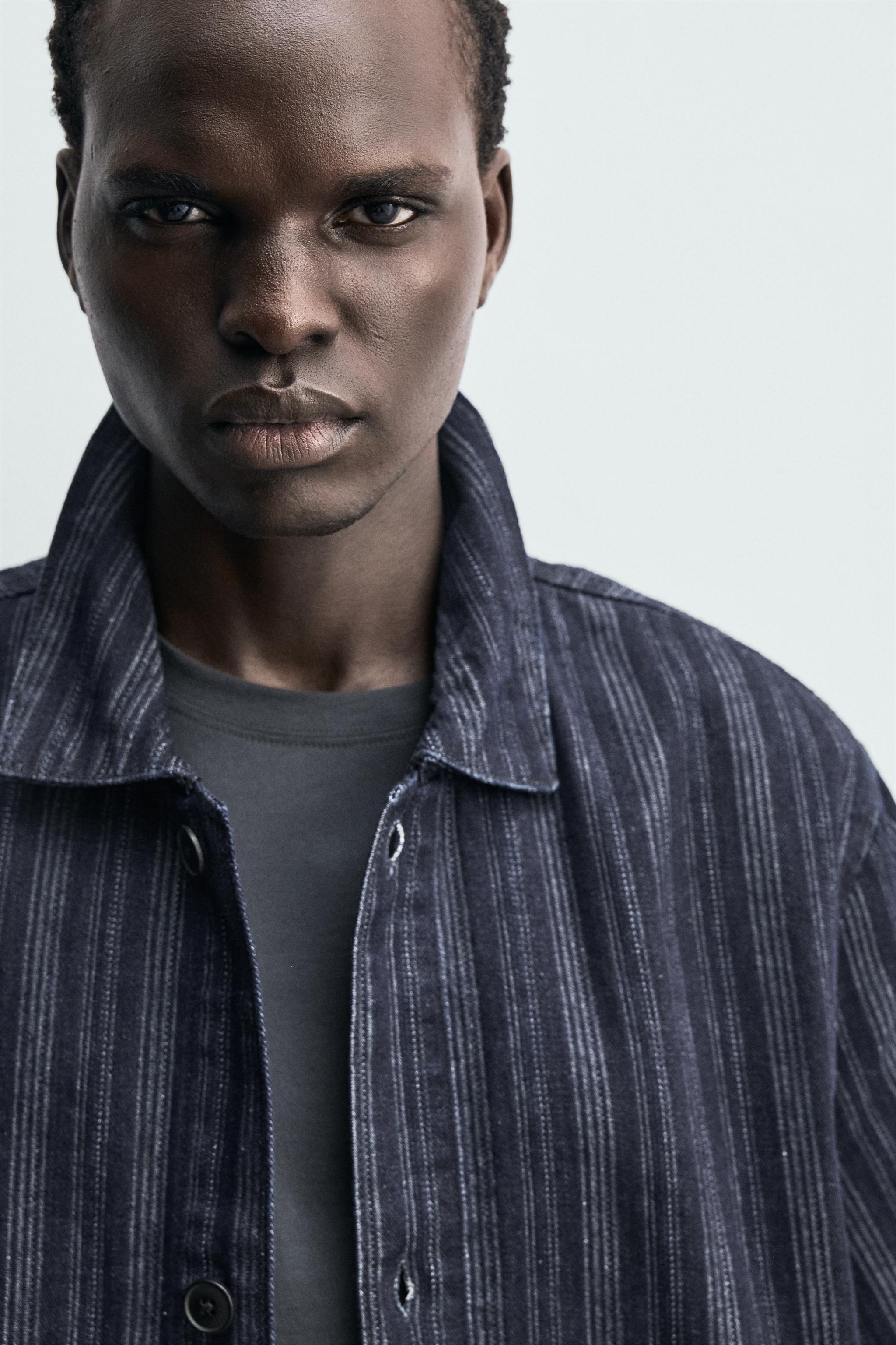 CHEMISE RELAXED FIT JACQUARD RAYURES