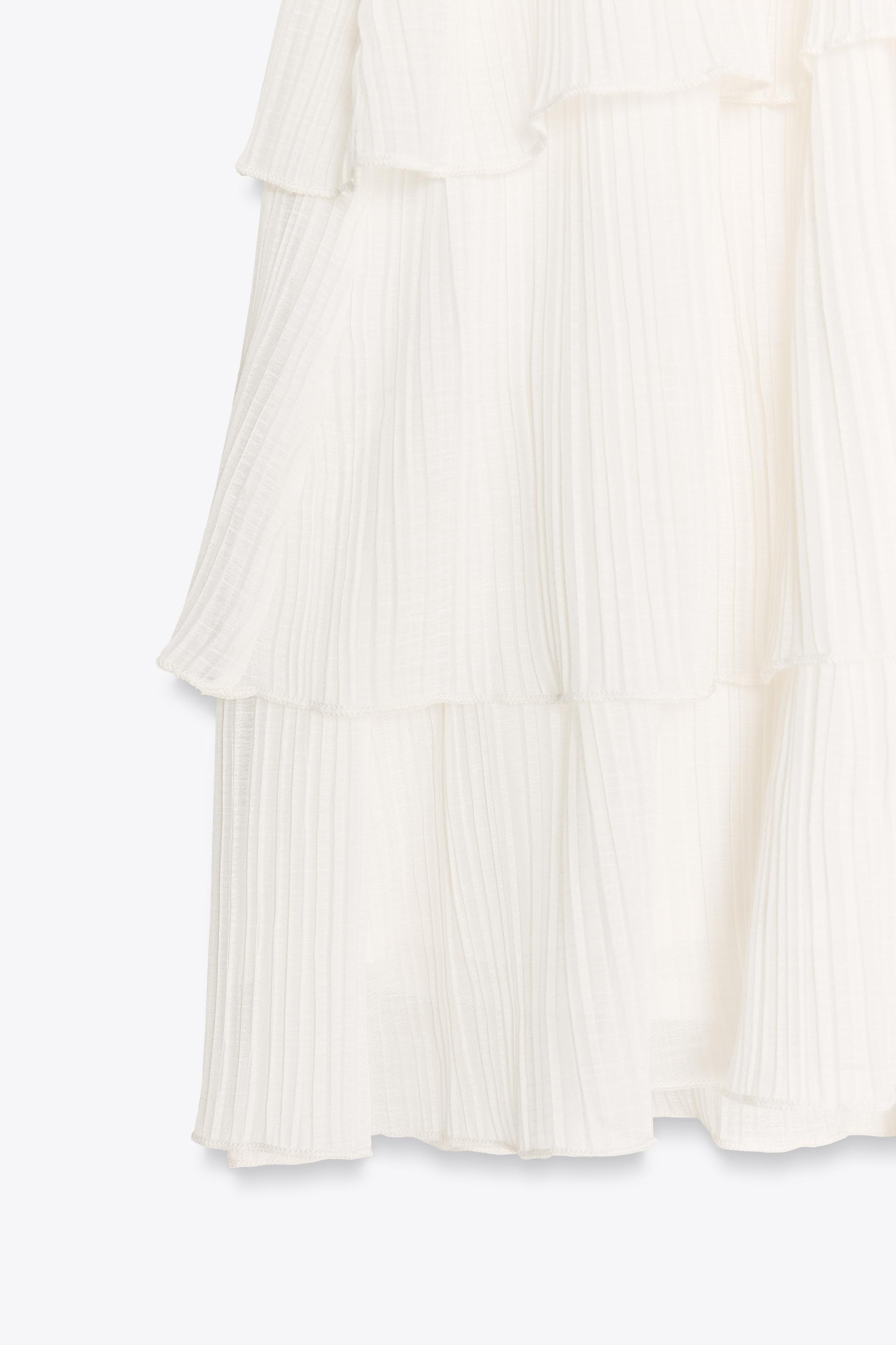 フリル付きホルターネックワンピース - ホワイト | ZARA Japan