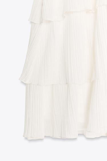 ROBE HALTER À VOLANTS - Blanc de Zara - Image 7