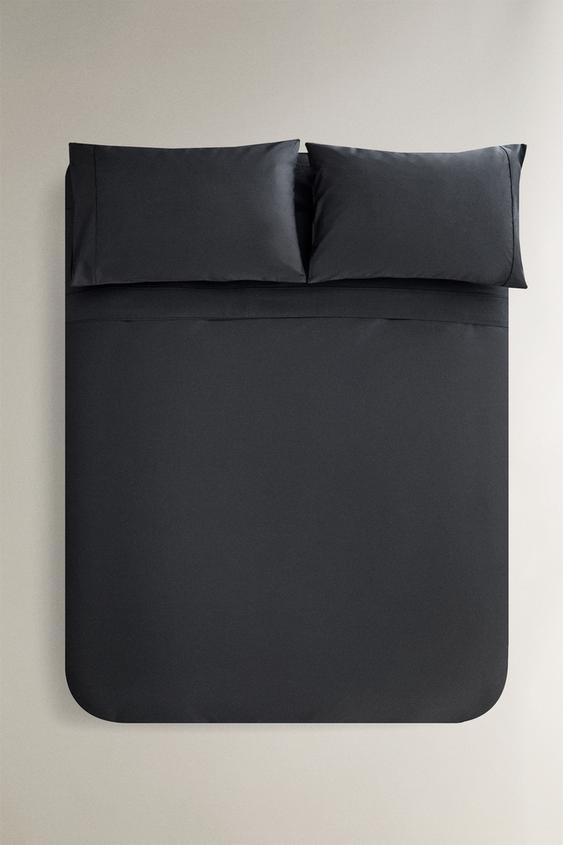 Zara COTTON PERCALE DUVET COVER (300 THREAD COUNT) - Blue - Image 0