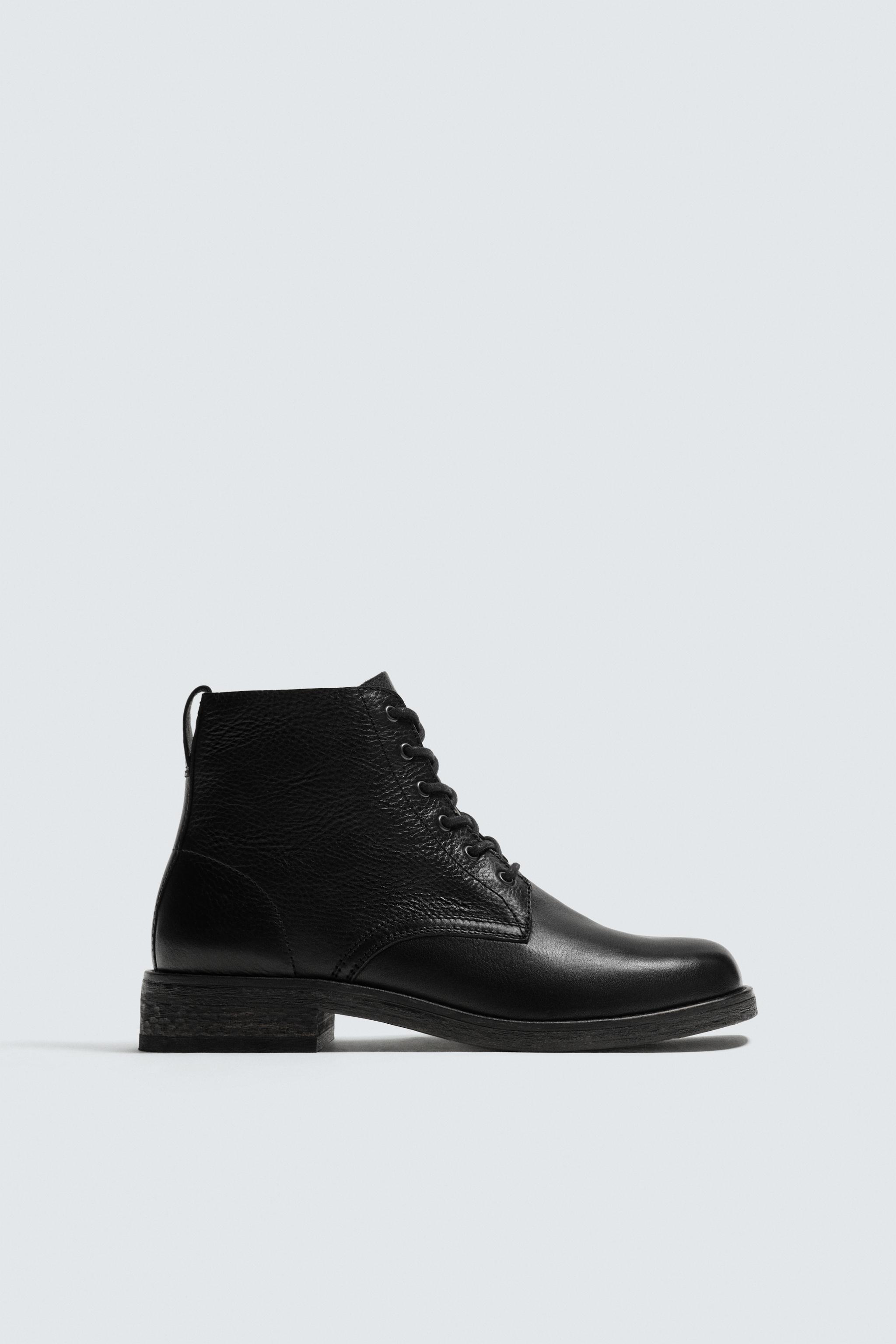 BOTTES À LACETS EN CUIR