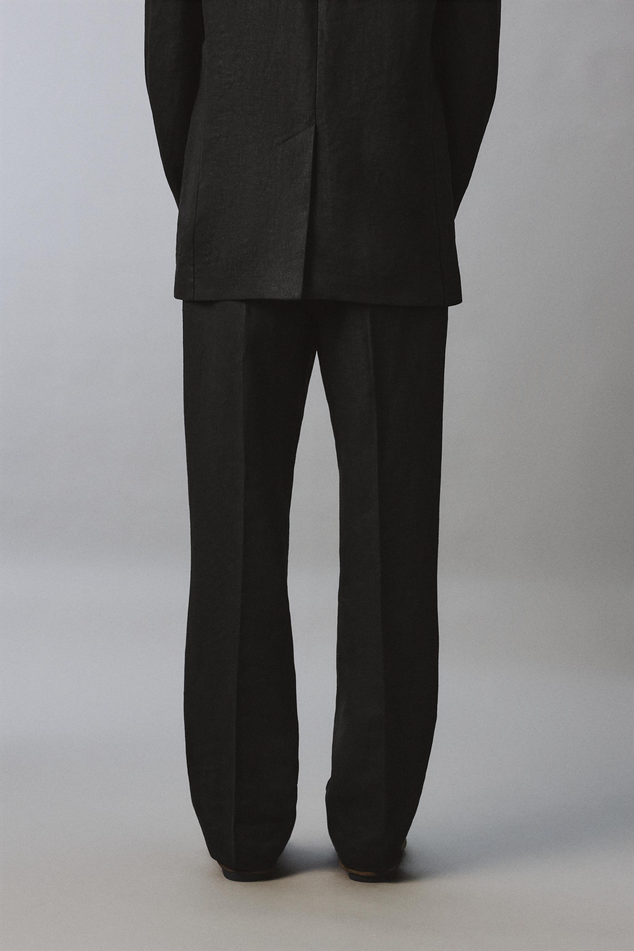 PANTALON DE COSTUME EN TWILL 100 % LIN AARON LEVINE X ZARA