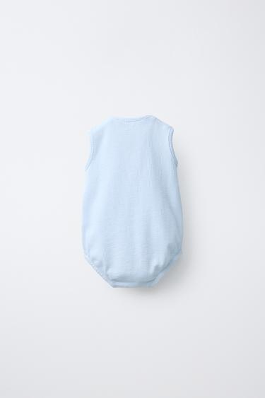 CRAB EMBROIDERED BODYSUIT - Pastel blue by Zara - Image 1