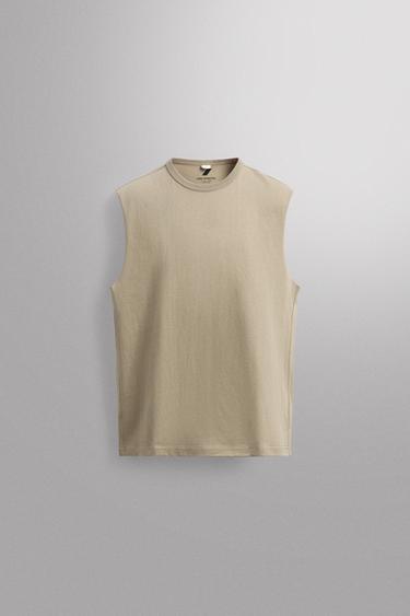 HEAVYWEIGHT TANK TOP - Sand by Zara