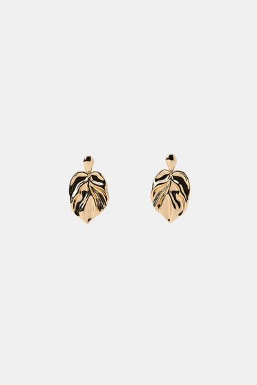 КРУПНЫЕ МЕТАЛЛИЧЕСКИЕ СЕРЬГИ-ЛИСТЬЯ — ЗОЛОТИСТЫЙ от Zara