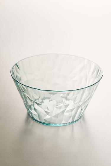 AKRYLSKÅL MED DIAMANTRELIEF - lys blå fra Zara