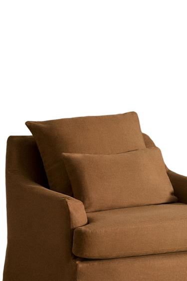 غلاف كتان للكرسي بذراعين ARMCHAIR 01 - خردلي الخاص بـ Zara