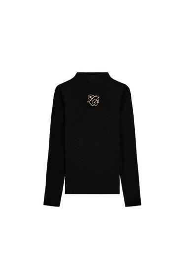 CAMISETA BROCHE CUELLO PERKINS - Negro de Zara