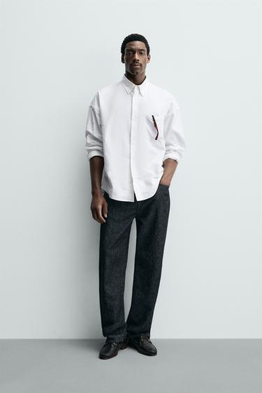 CAMISA OVERSIZED FIT OXFORD - Blanco de Zara