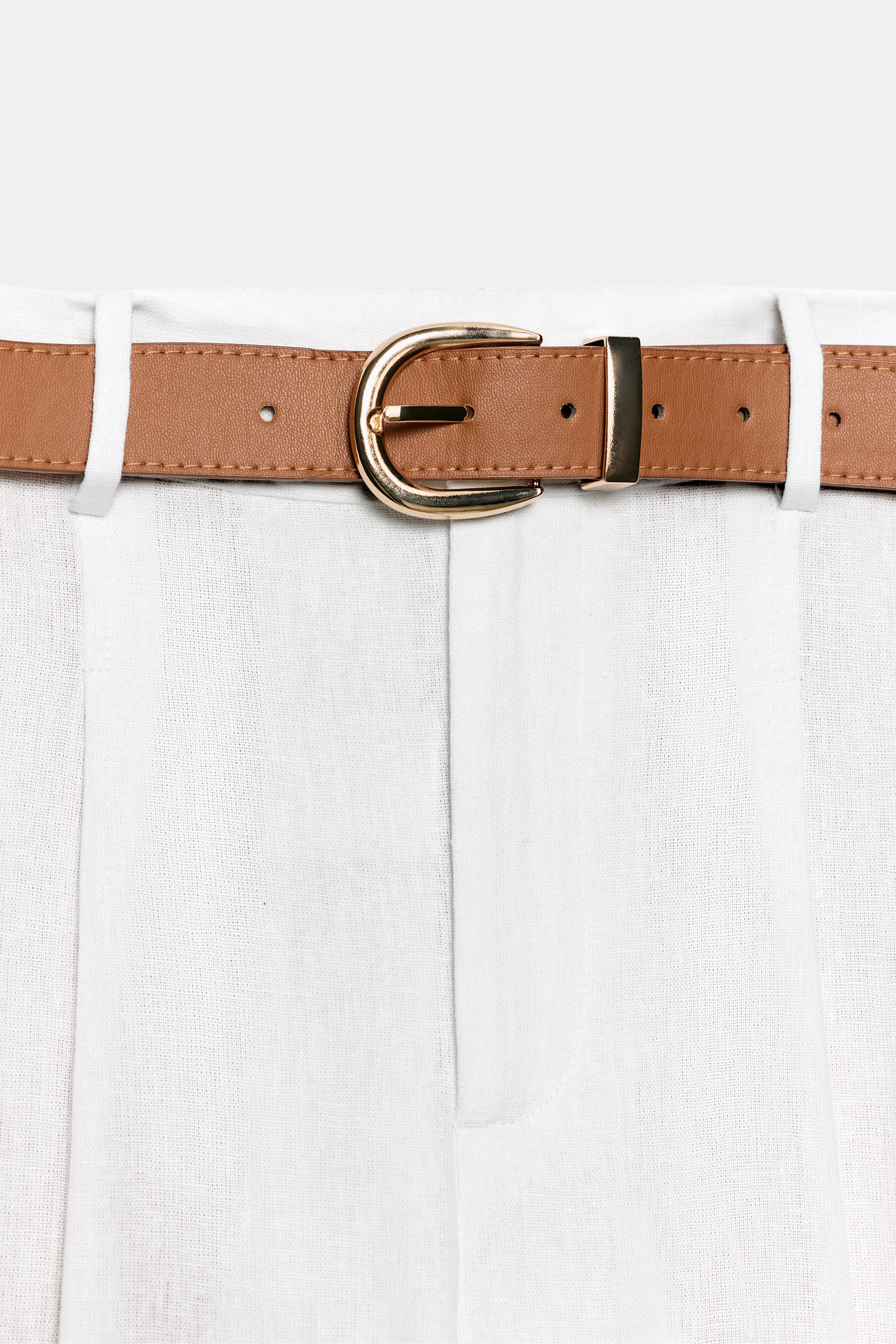 Женские брюки Zara LINEN BELTED PANTS — фото 3