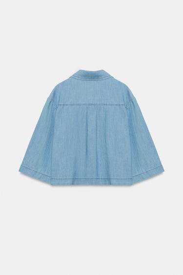 FLOWING V-NECK BLOUSE - Blue by Zara