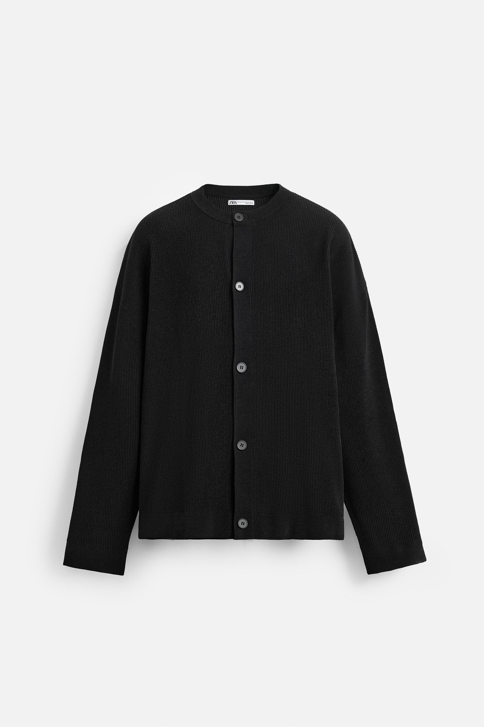 テクスチャードニットカーディガン - ダークグレー | ZARA Japan