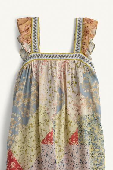 Zara LIMITED EDITION PATCHWORK JUMPSUIT - Multicolored