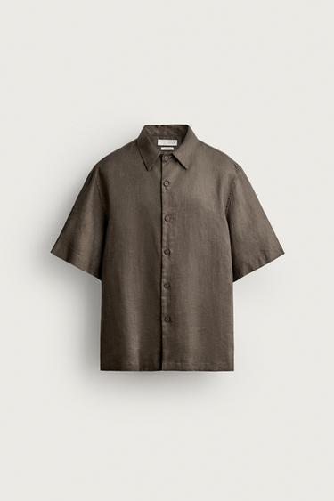 CAMISA RELAXED FIT 100% LINO - Marrón / Topo de Zara