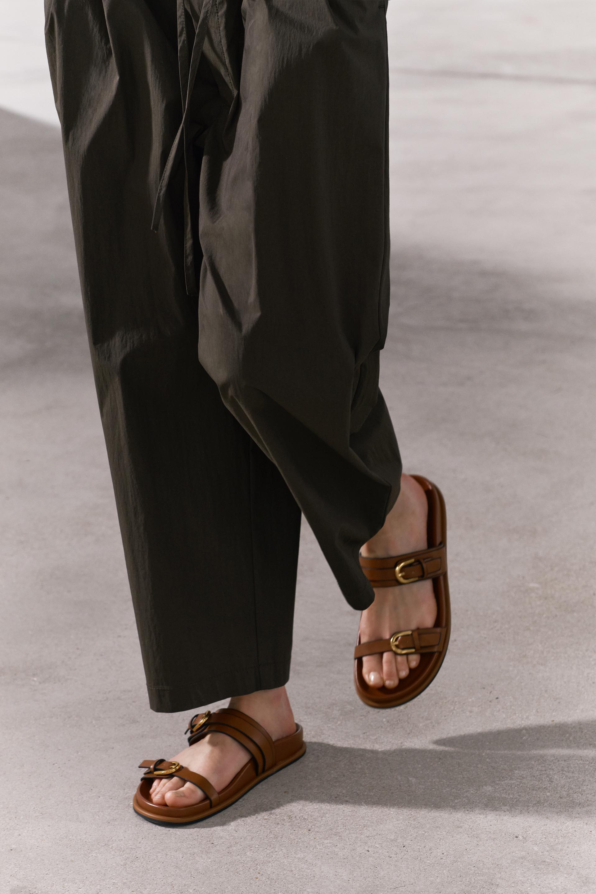 BUCKLED SANDALS - Brown | ZARA United States