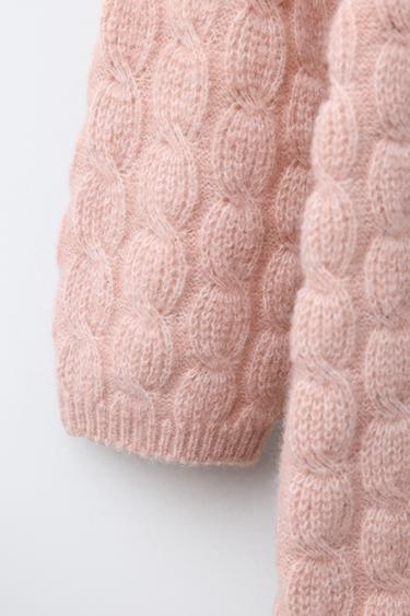 COMBINAISON LONGUE EN MAILLE TORSADÉE - Rose clair de Zara - Image 3